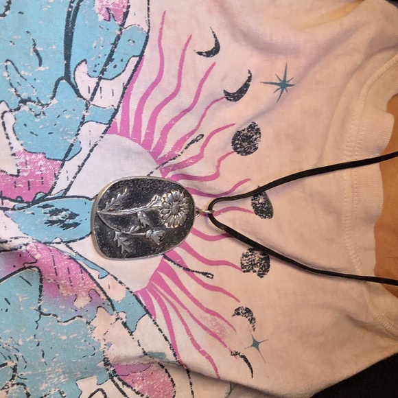 Erik Fransson Skane Sweden pewter flower Pendant - Picture 6 of 6